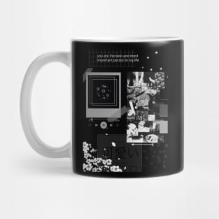 Grunge aesthetic beautiful anime animecore black and white gothic Mug